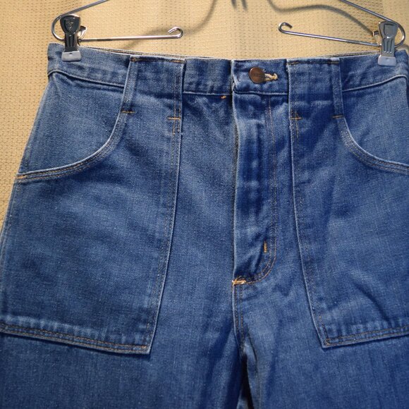 1970s MAVERICK Vintage Mens Jeans 32x 36 Disco Wide Leg Flare Denim EXCELLENT - Picture 2 of 15